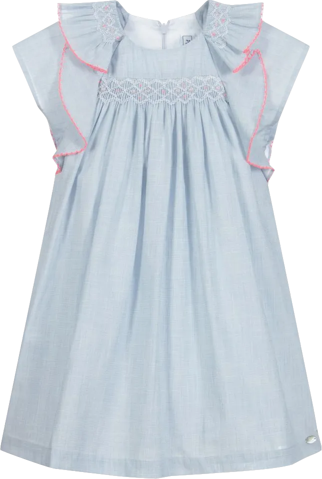 Tartine et Chocolat Blue Smocked Cotton Dress BNWT 9-12 Months