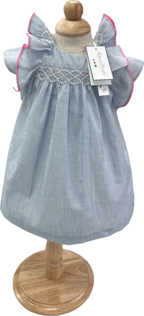 Tartine et Chocolat Blue Smocked Cotton Dress BNWT 9-12 Months