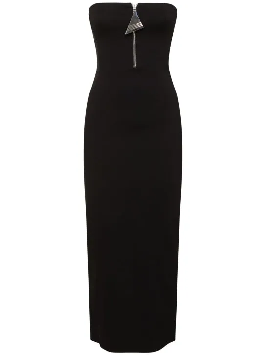 The Attico   Strapless zip-up midi dress 