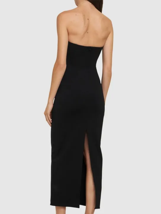 The Attico   Strapless zip-up midi dress 