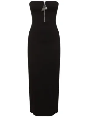 The Attico   Strapless zip-up midi dress 
