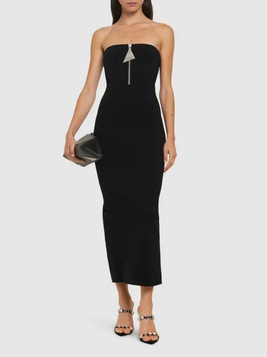 The Attico   Strapless zip-up midi dress 