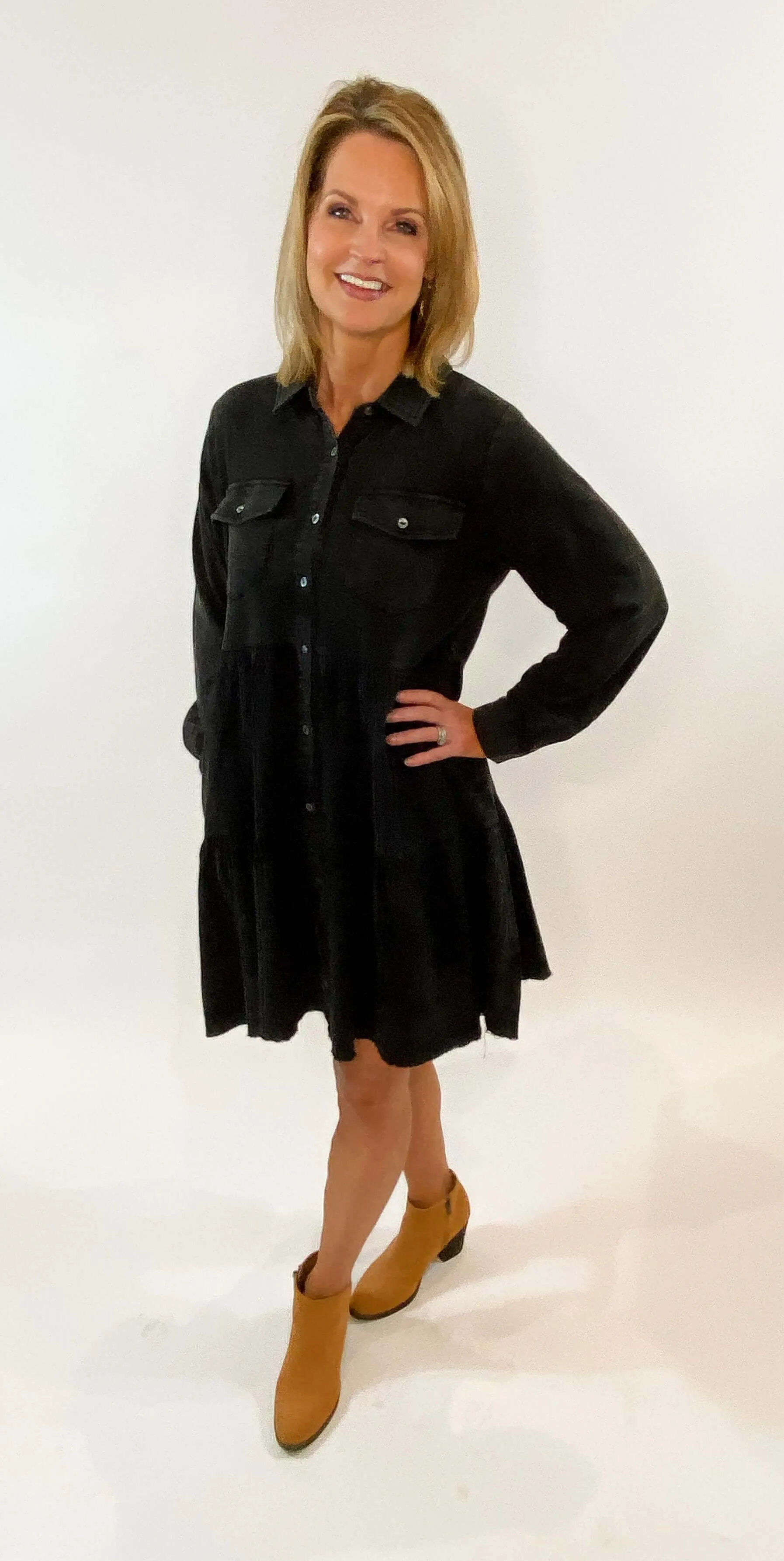 Washed Black Shirt Dress