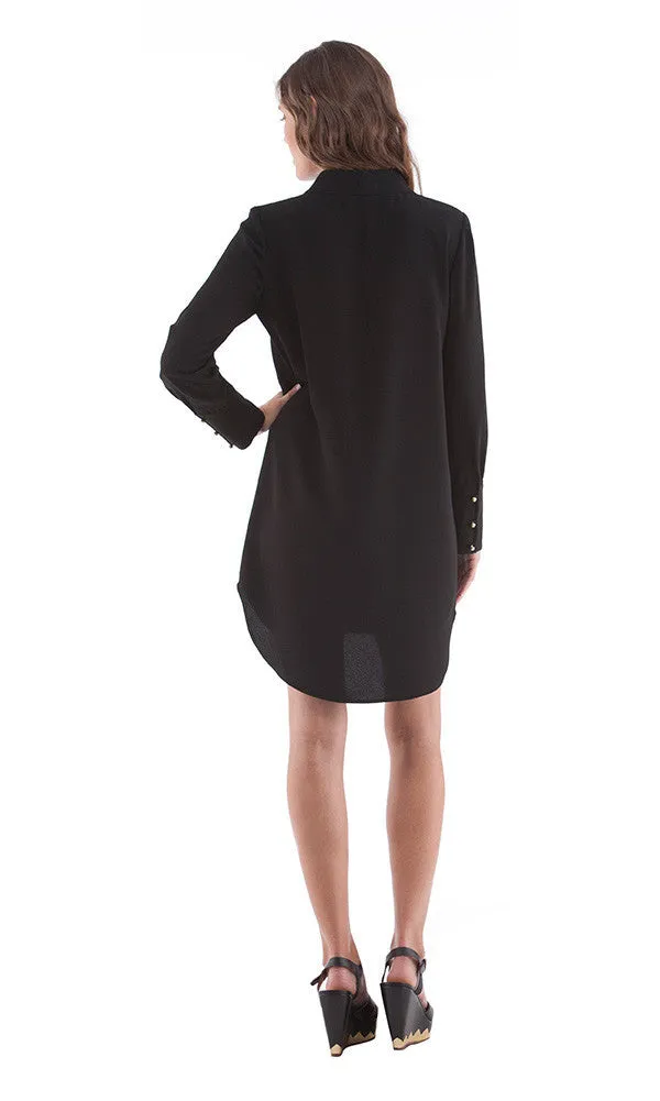 Wide Placket Shirt Dress