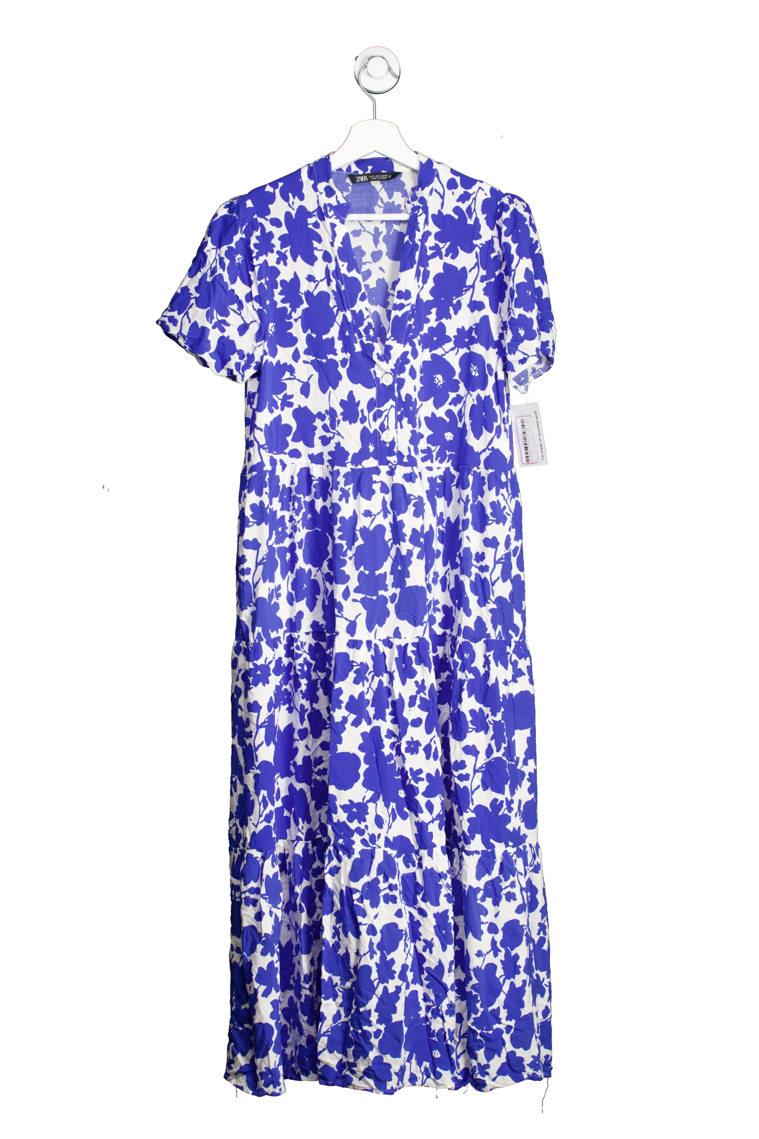 ZARA Blue Poplin Dress UK S