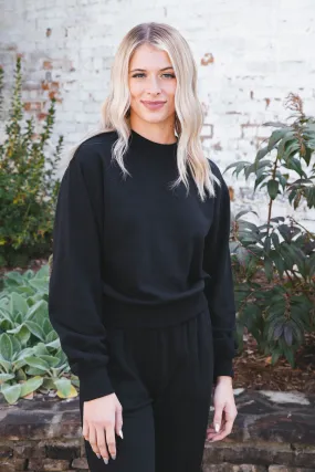 Zora Fleece Basic Sweatshirt, Black